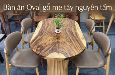 GÓC BẾP THÊM "TÌNH" VỚI BÀN ĂN ME TÂY OVAL 4 GHẾ 
