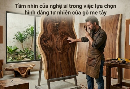 Tầm nhìn của nghệ sĩ trong việc lựa chọn hình dáng tự nhiên của gỗ me tây