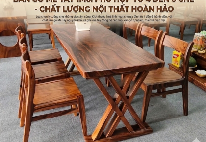 Bàn gỗ me tây 1m6 có phù hợp không?
