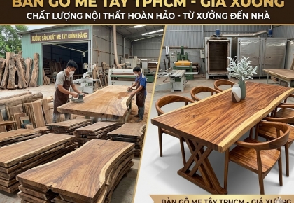 Bàn gỗ me tây tphcm giá xưởng