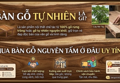 Bàn Gỗ Tự Nhiên Là Gì? Mua Bàn Gỗ Nguyên Tấm Ở Đâu Uy Tín?