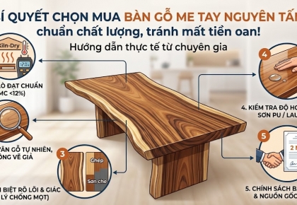 Bí quyết chọn mua bàn gỗ me tây nguyên tấm: Đừng để mất tiền oan!