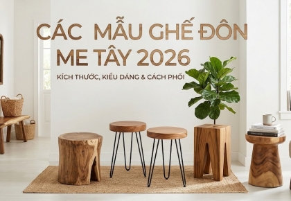 Mẫu ghế đôn gỗ đẹp và giá thành hấp dẫn.