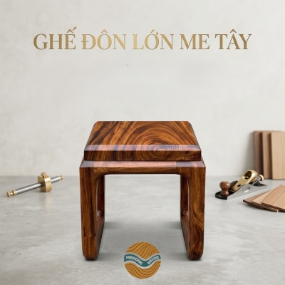 Ghế đôn lớn gỗ me tây