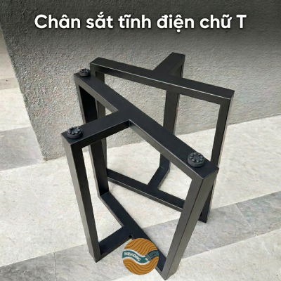 Chân bàn sắt sơn đen tĩnh điện chữ T