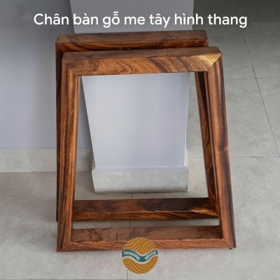 Chân bàn gỗ me tây hình thang 
