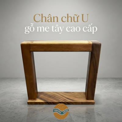 Chân bàn gỗ me tây chữ U