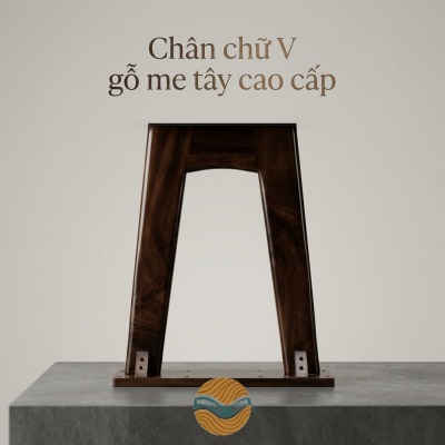 Chân bàn gỗ me tây chữ V