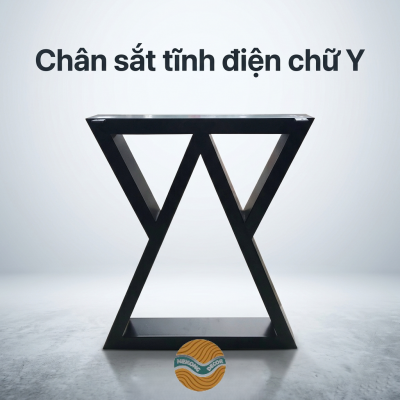 Chân bàn sắt sơn đen tĩnh điện chữ Y