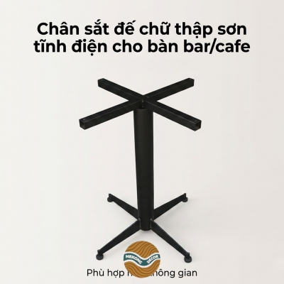 Chân sắt đế chữ thập sơn tĩnh điện cho bàn bar/cafe
