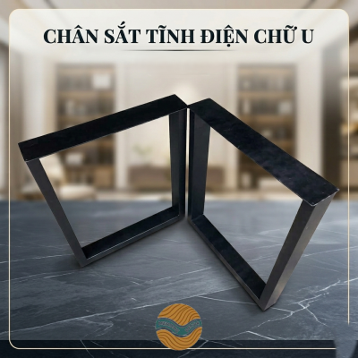 Chân bàn sắt sơn đen tĩnh điện chữ U 