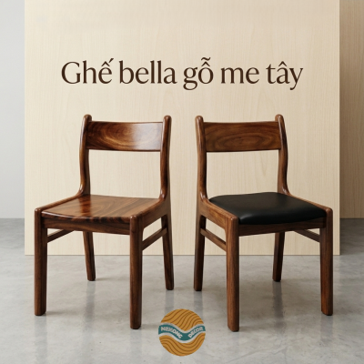 Ghế Bella gỗ me tây