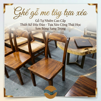 Ghế gỗ me tây tựa xéo 