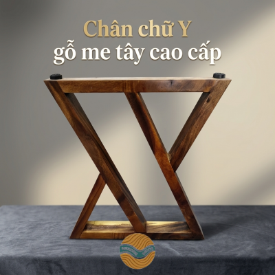 Chân bàn gỗ me tây chữ Z