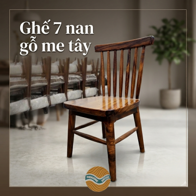 Ghế 7 nan gỗ me tây 