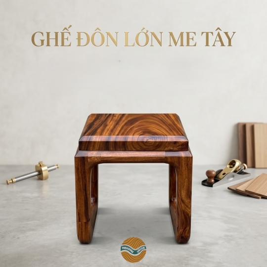 Ghế đôn lớn gỗ me tây