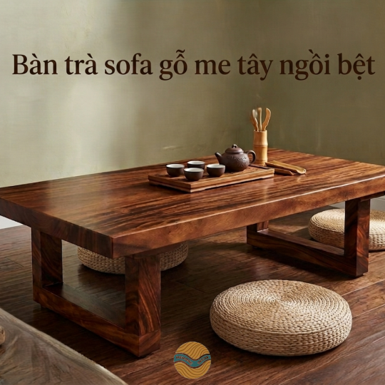 Bàn trà gỗ me tây ngồi bệt