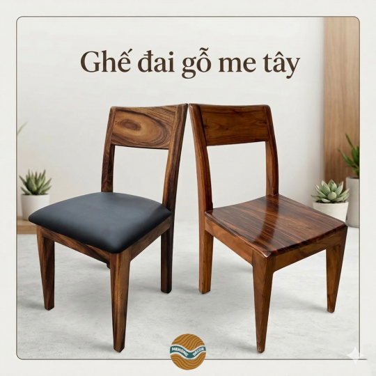 Ghế đai gỗ me tây