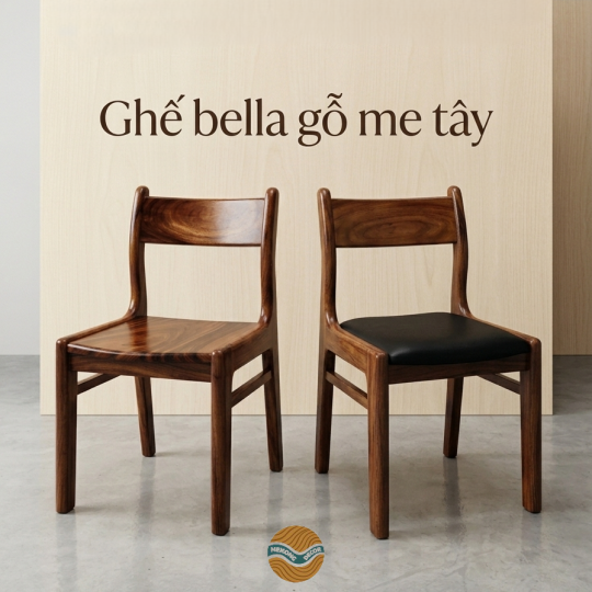 Ghế Bella gỗ me tây