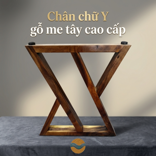 Chân bàn gỗ me tây chữ Z