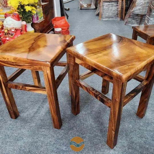 Ghế đôn nhỏ gỗ me tây