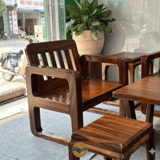 Ghế sofa gỗ me tây ngắn 80cm