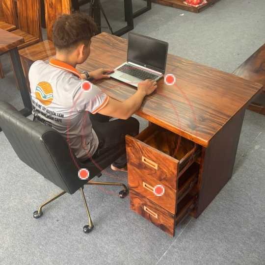 BÀN LÀM VIỆC KÈM 03 HỌC KÉO